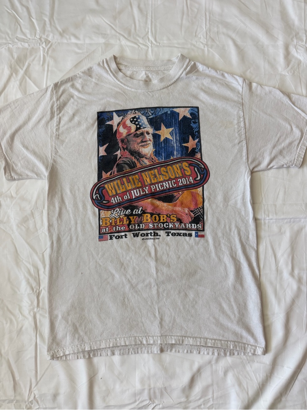 Willie Nelson 4th of July Picnic Fort Worth 2014 Graphic Tee Limited Edition